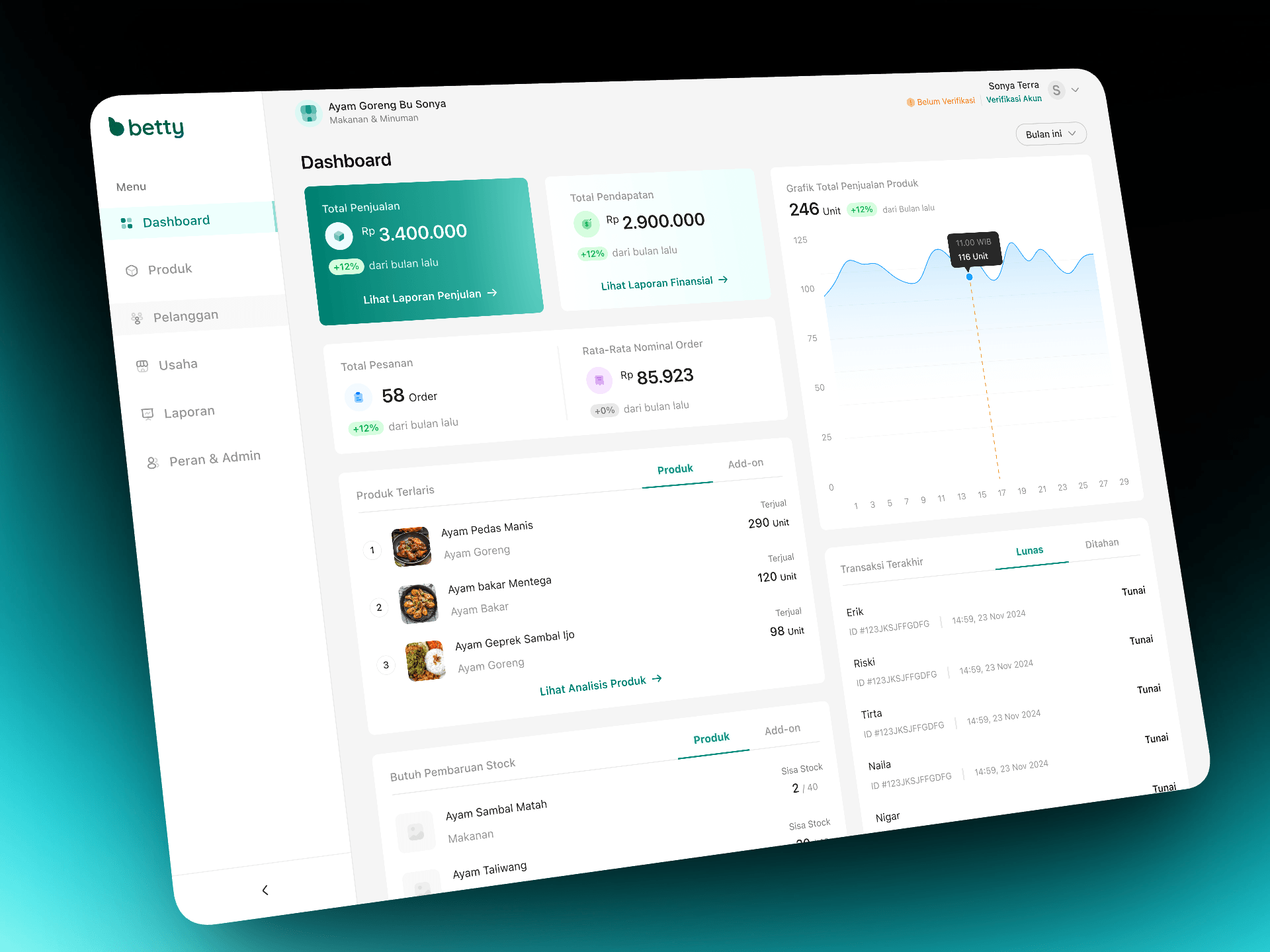 Betty POS — Multi-Tenant Point of Sale System